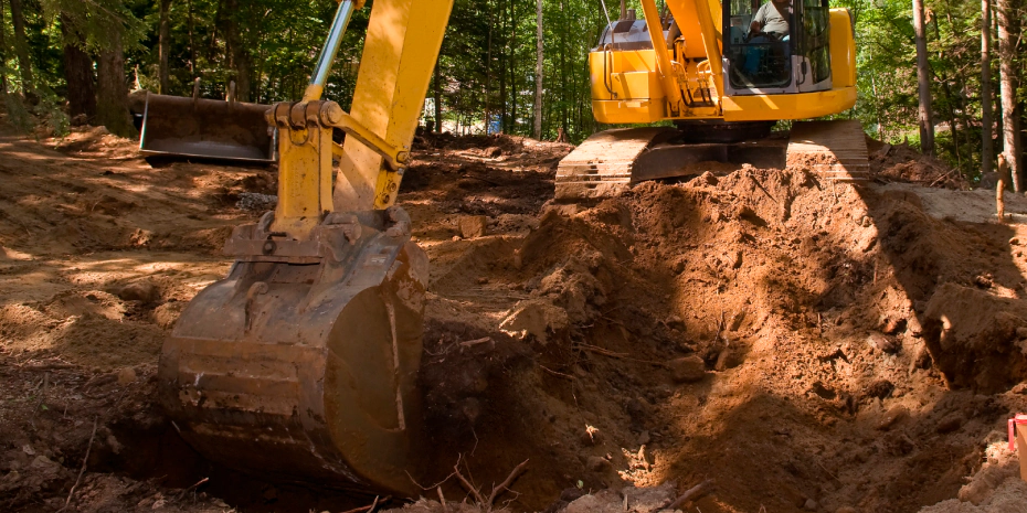 Gulf County Excavation Services Backhoe at Work